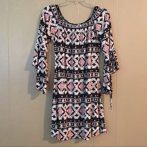 Red, white & black tunic/mini dress